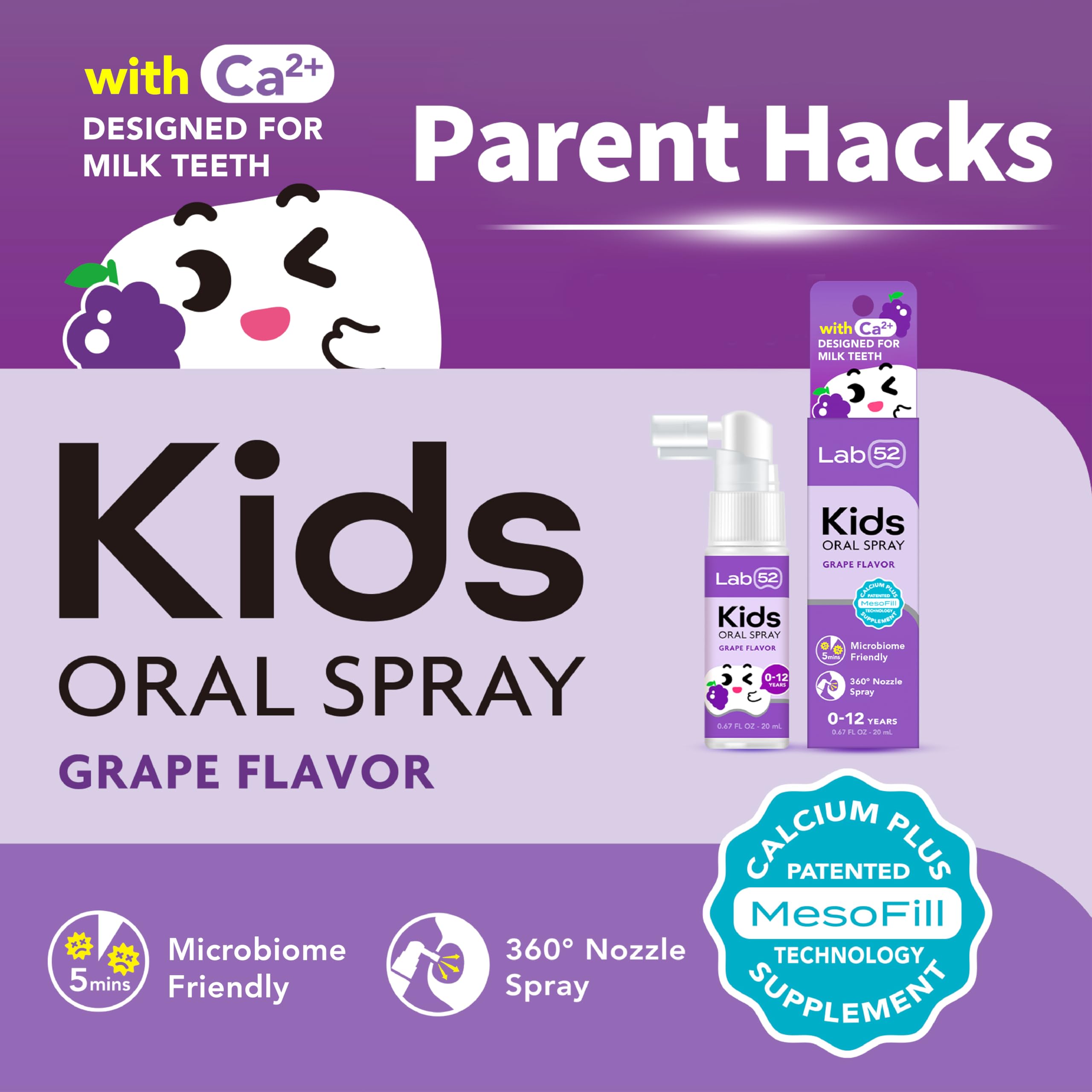 Close-up of spray nozzle on Kids Oral Spray bottle