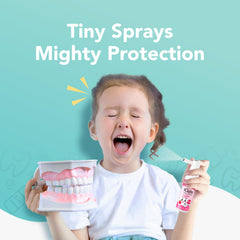 Illustration: how to use LAB52 Kids Oral Spray