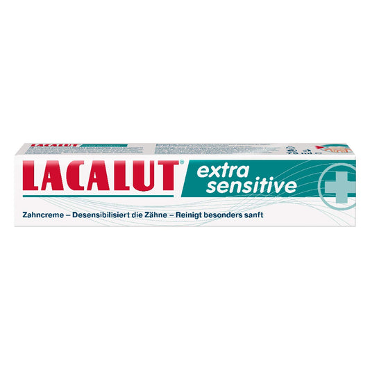 Lacalut Extra Sensitive Toothpaste packaging on white background