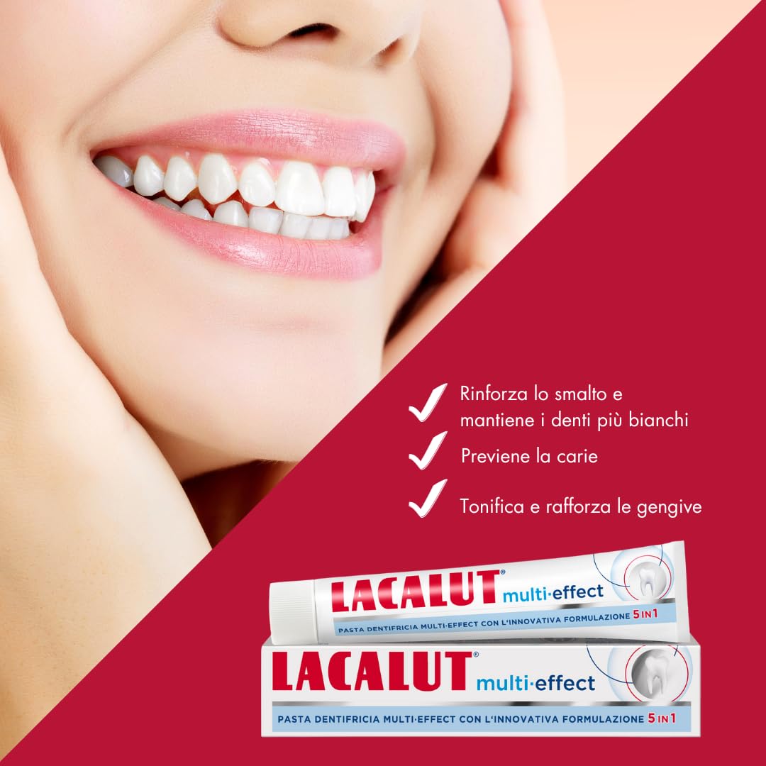 Whitening and healthy gums benefits of Lacalut toothpaste