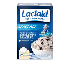 Lactaid Fast Act bottle with Vanilla Twist for on-the-go lactose relief.