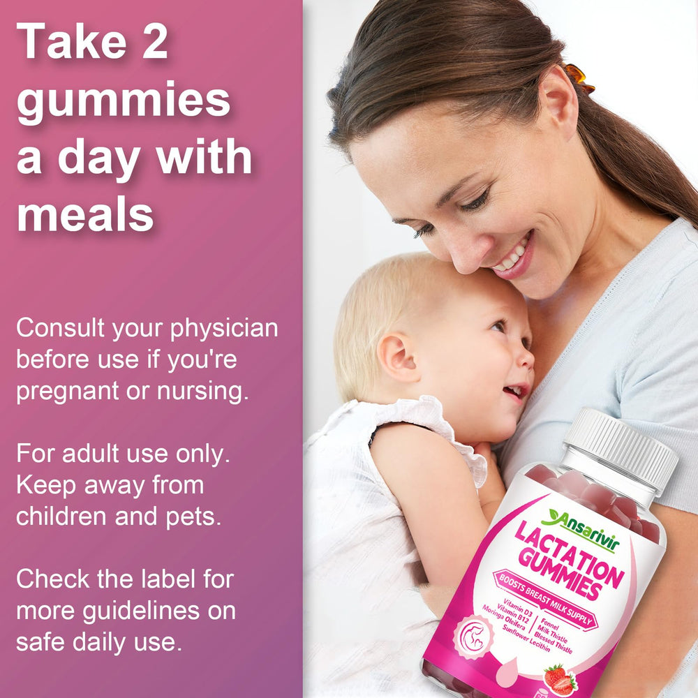 60-count bottle packaging for lactation gummies