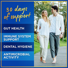 60 oral probiotic capsules displayed for dental health