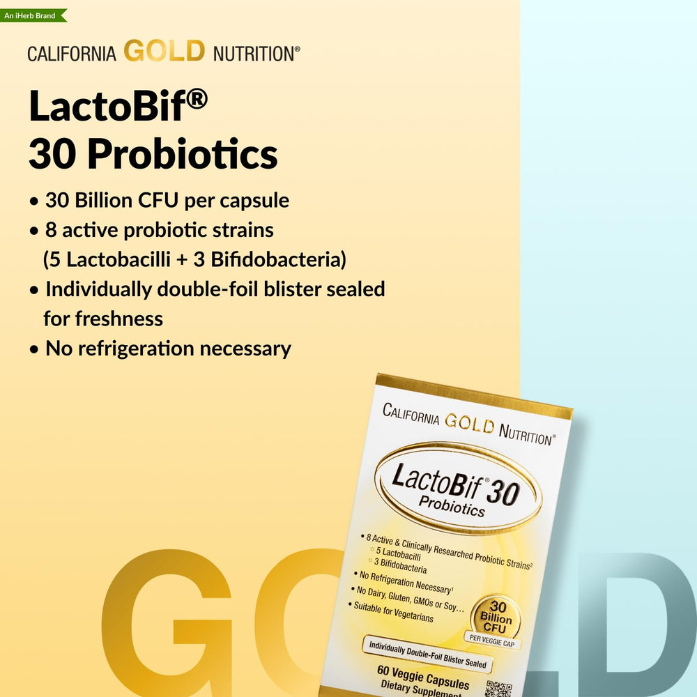 Ingredients and nutrition panel for LactoBif Probiotics