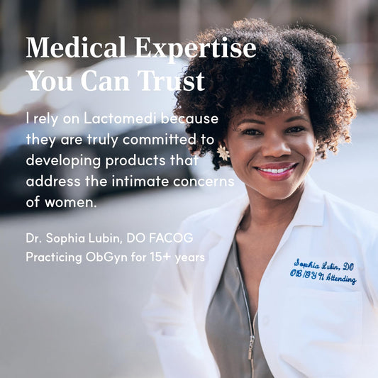 LACTOMEDI applicator vaginal probiotic image illustrates mess-free delivery before bedtime.