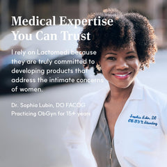 LACTOMEDI applicator vaginal probiotic image illustrates mess-free delivery before bedtime.