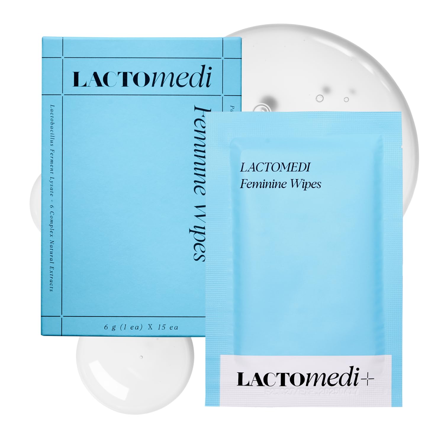 LACTOMEDI feminine wipes box for on-the-go freshness and balanced intimate care.