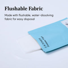 LACTOMEDI flushable fabric demonstrates easy disposal after use.