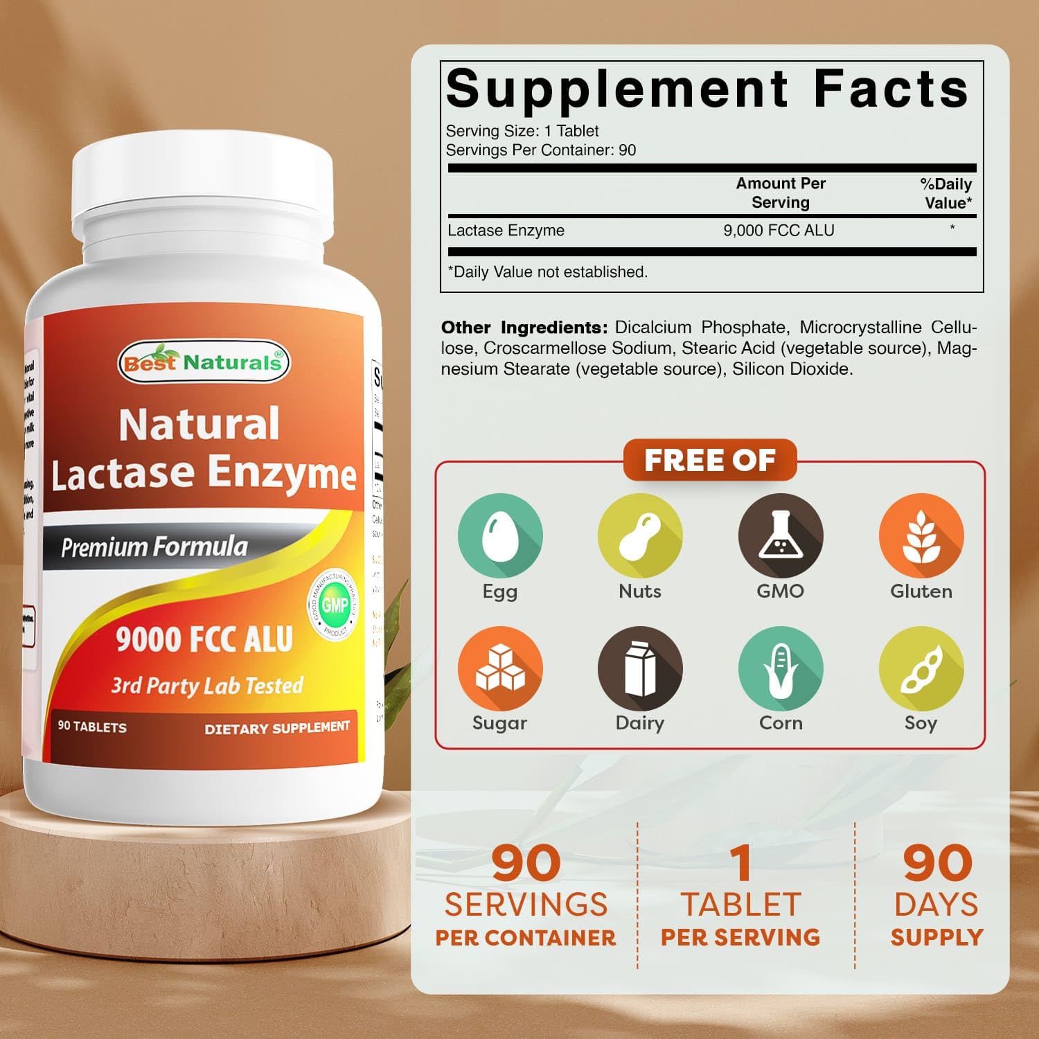 Packaging for lactose intolerance relief tablets