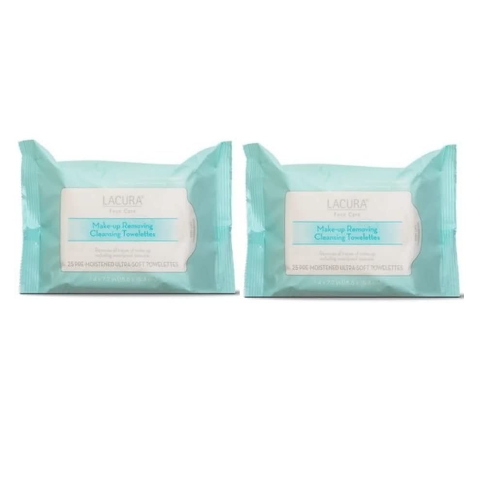 Lacura Face Care Make-Up Removing Towelettes for gentle removal of makeup, including waterproof mascara.