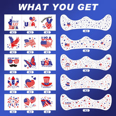 LADDYFOX patriotic face tattoos design-02 for bold eye-catching patterns