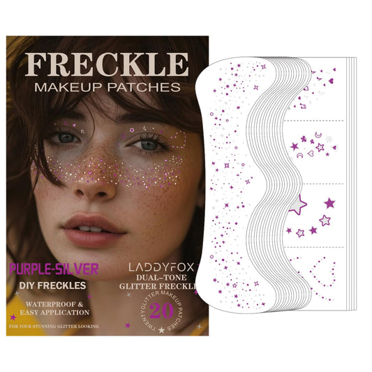 LADDYFOX purple-silver glitter freckles patches add instant glam for nights out