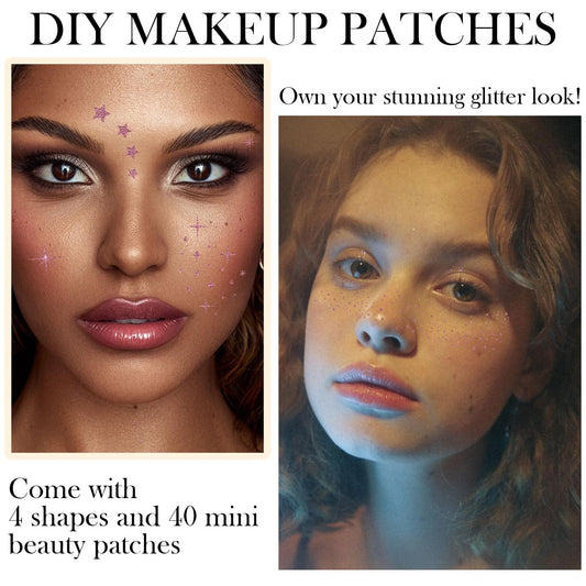 LADDYFOX rose gold makeup patches in five shapes for personalized party sparkle.