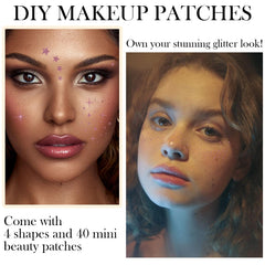 LADDYFOX rose gold makeup patches in five shapes for personalized party sparkle.