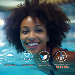 LADDYFOX waterproof makeup patches stay put during workouts, swims, and shows