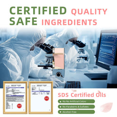SDS safety certification and natural ingredients label