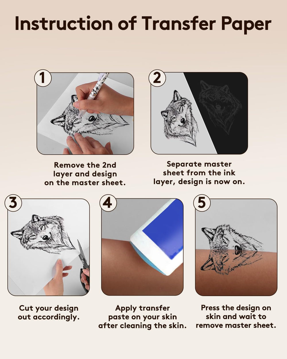 Lady Up transfer paper enables clean transfers on practice skin