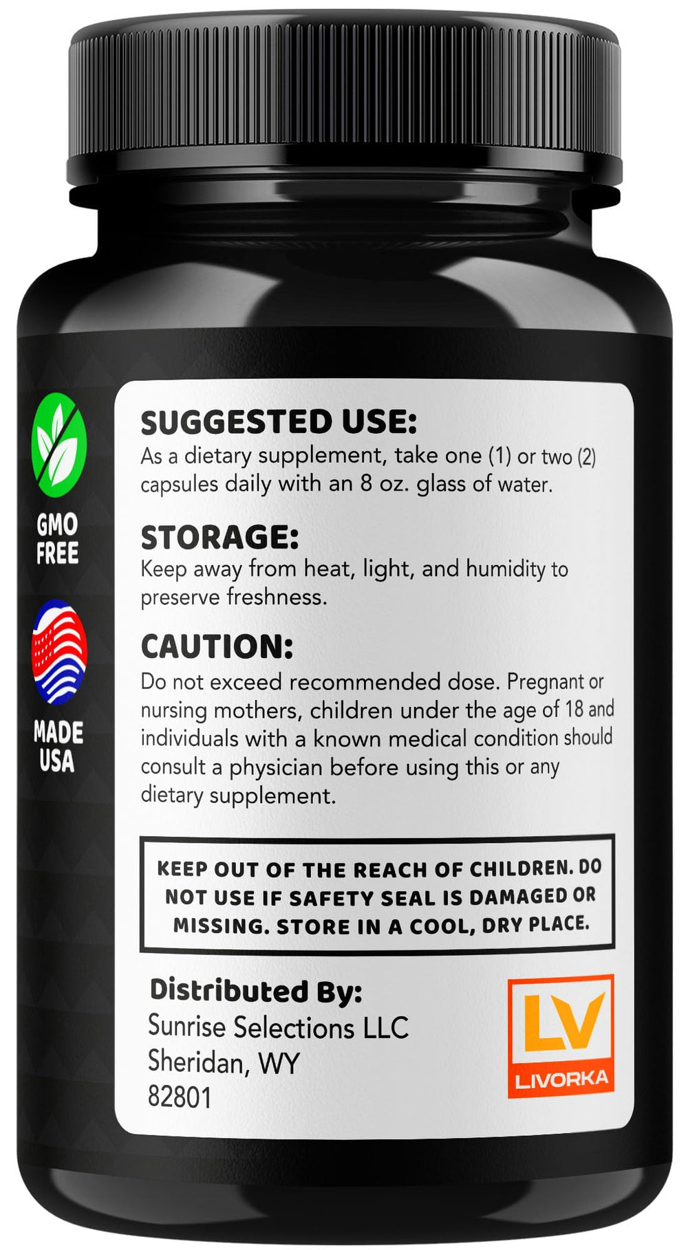 Laellium Pro Pills bottle label close-up