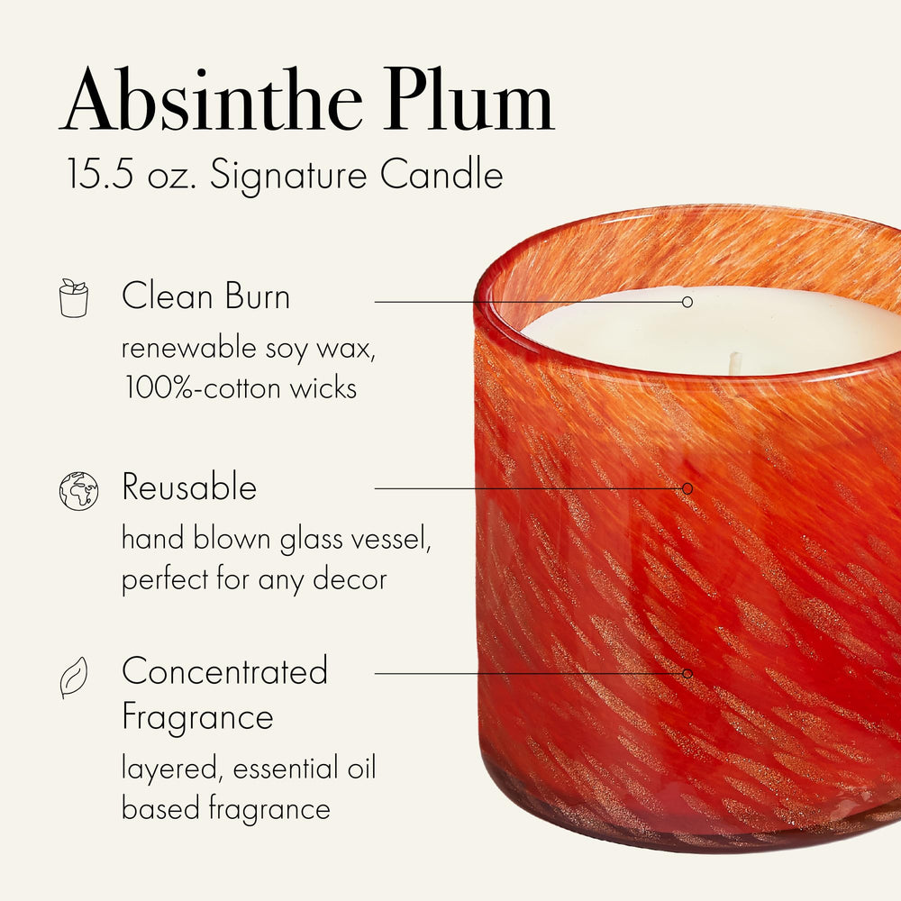 LAFCO New York Holiday Signature Candle: Absinthe Plum 15.5 oz, 90-Hou ...