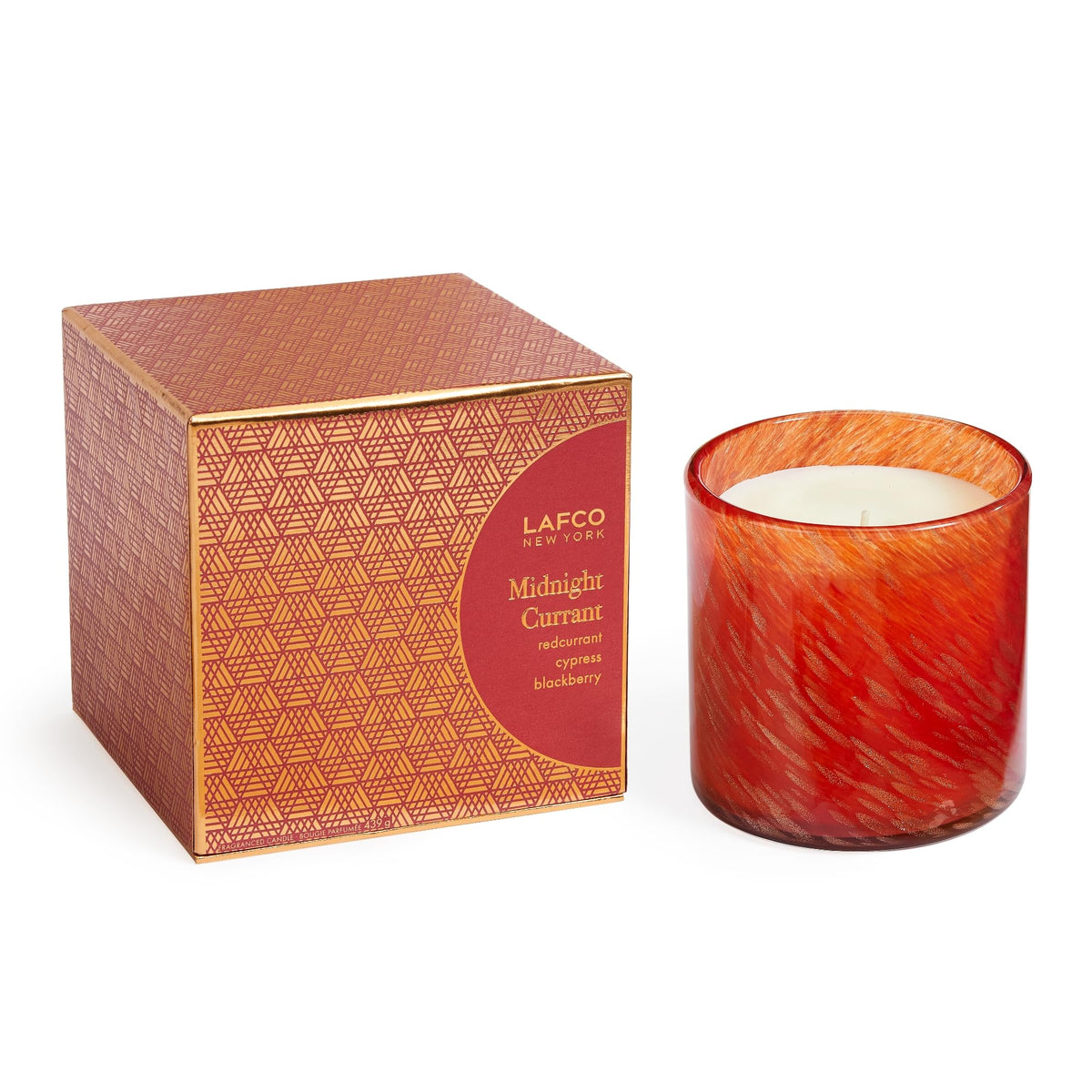 LAFCO New York Holiday Signature Candle Midnight Currant in a 15.5oz hand-blown glass vessel