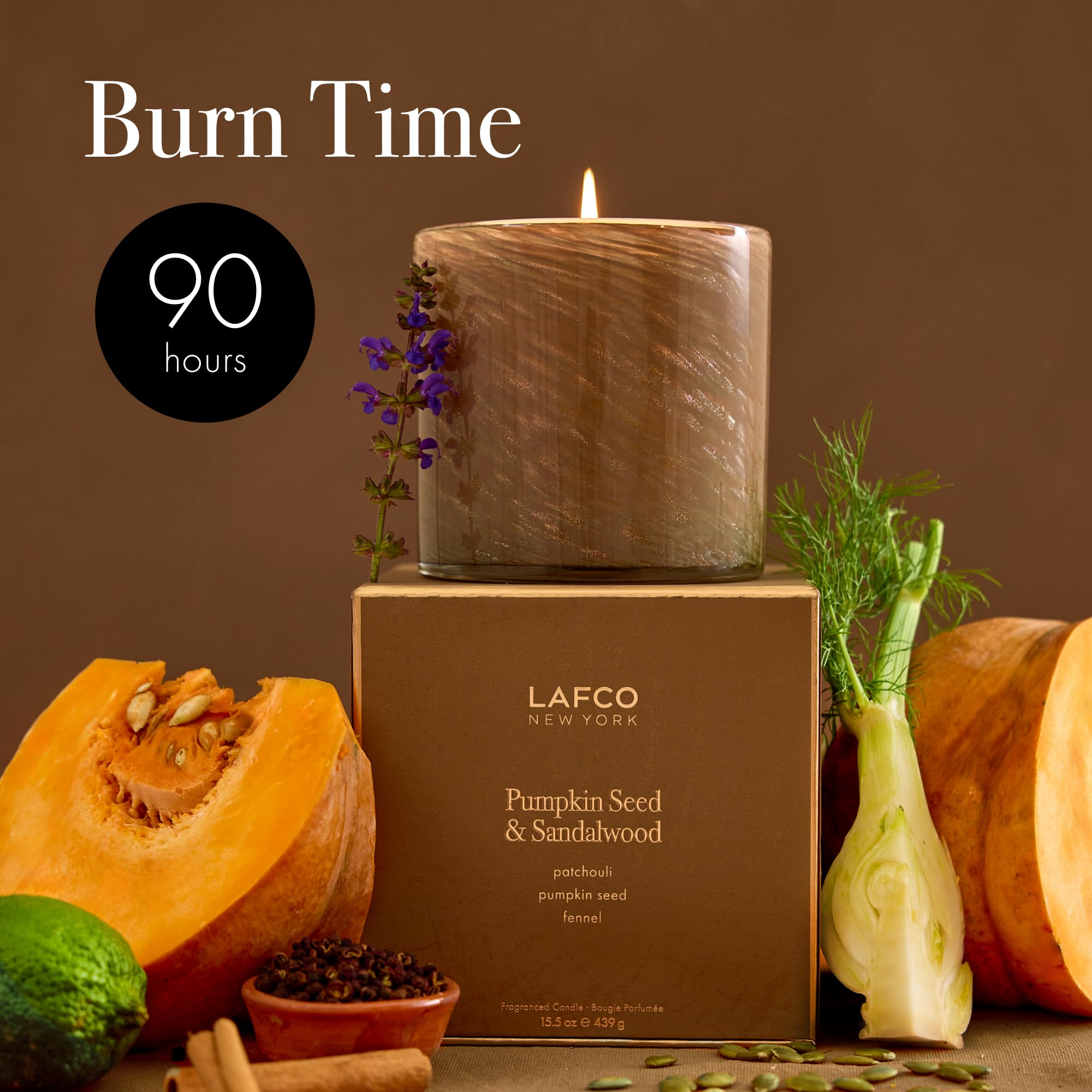 Gift-ready packaging for LAFCO Holiday Signature Fall Candle