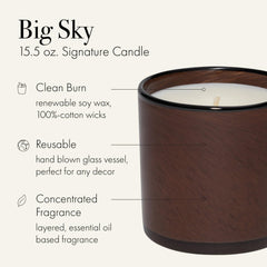LAFCO Big Sky hand blown glass vessel highlights premium craftsmanship.