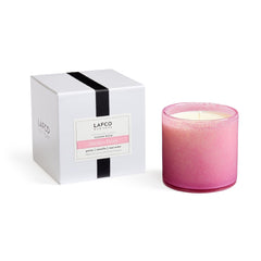 LAFCO New York Duchess Peony candle in a hand-blown reusable glass vessel, 15.5 oz