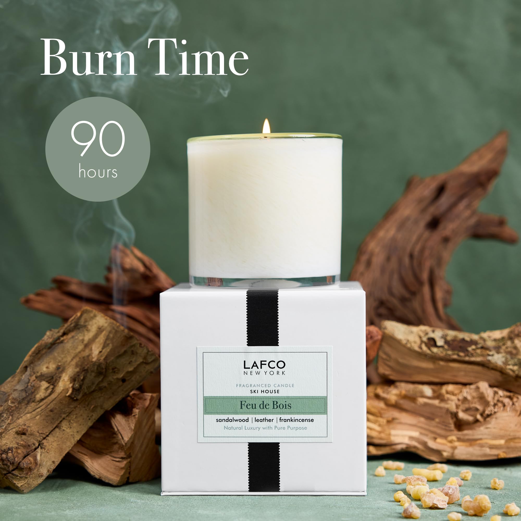 Renewable soy wax ensures a clean, gradual fragrance release