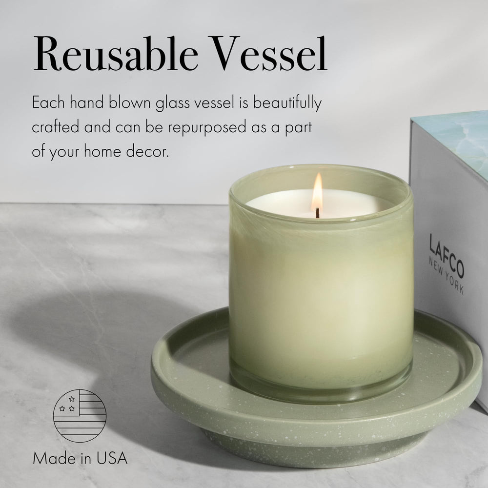 Packaging and decor elements for LAFCO Wild Honeysuckle candle