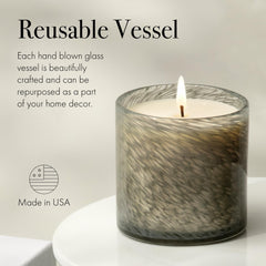 Scent notes imagery highlighting bergamot, peach, and fig