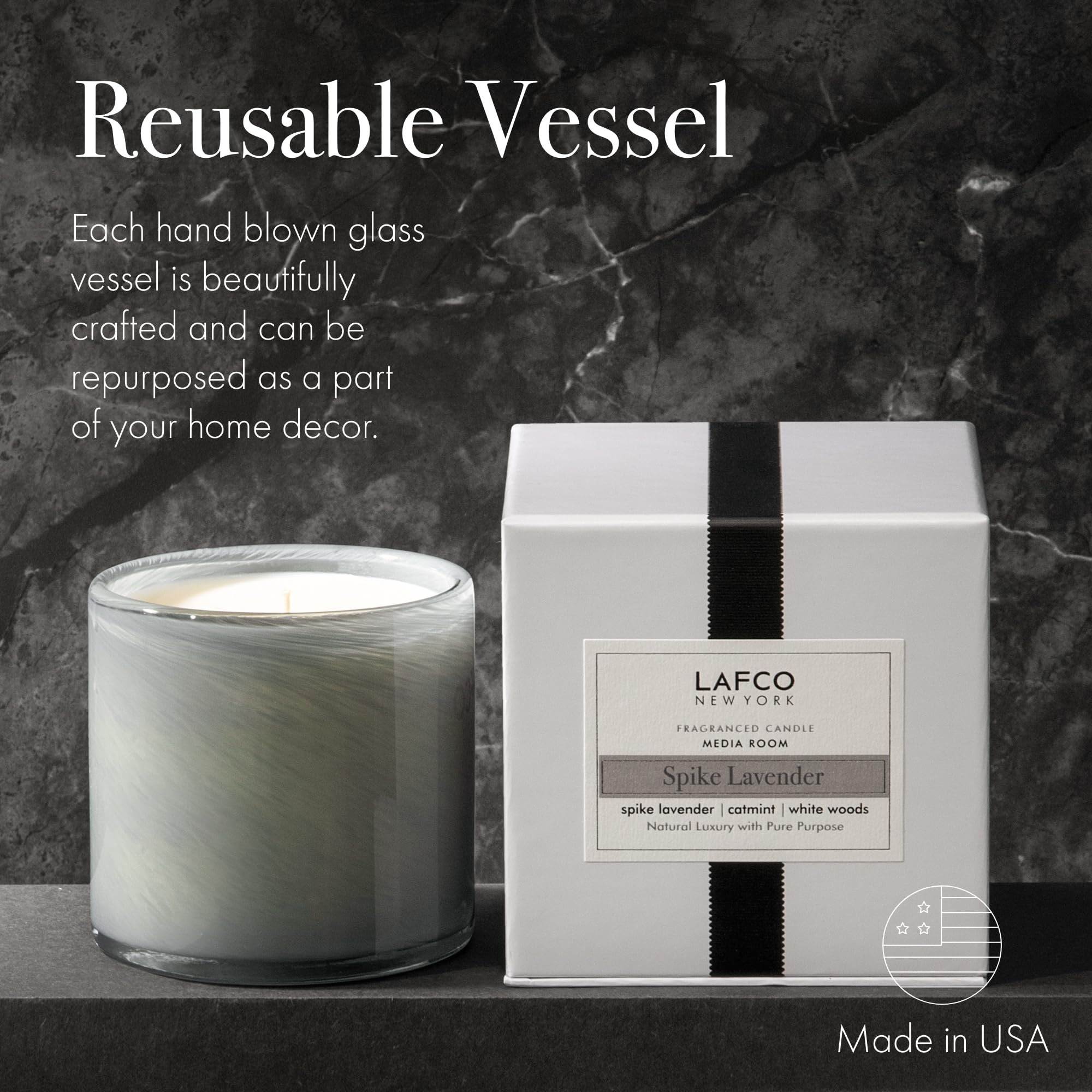 Spike Lavender candle packaging and box