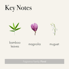 Close-up of the Star Magnolia candle label