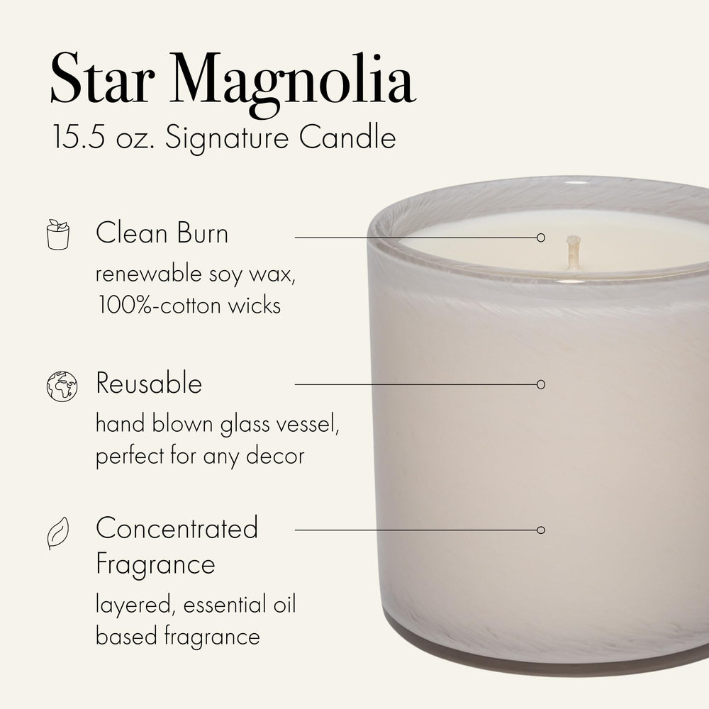 Side view of LAFCO Star Magnolia candle