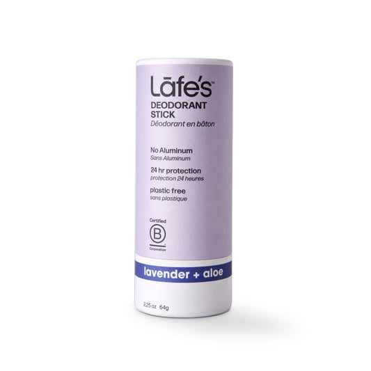 Lafe's Lavender & Aloe deodorant application with smooth glide and long-lasting freshness