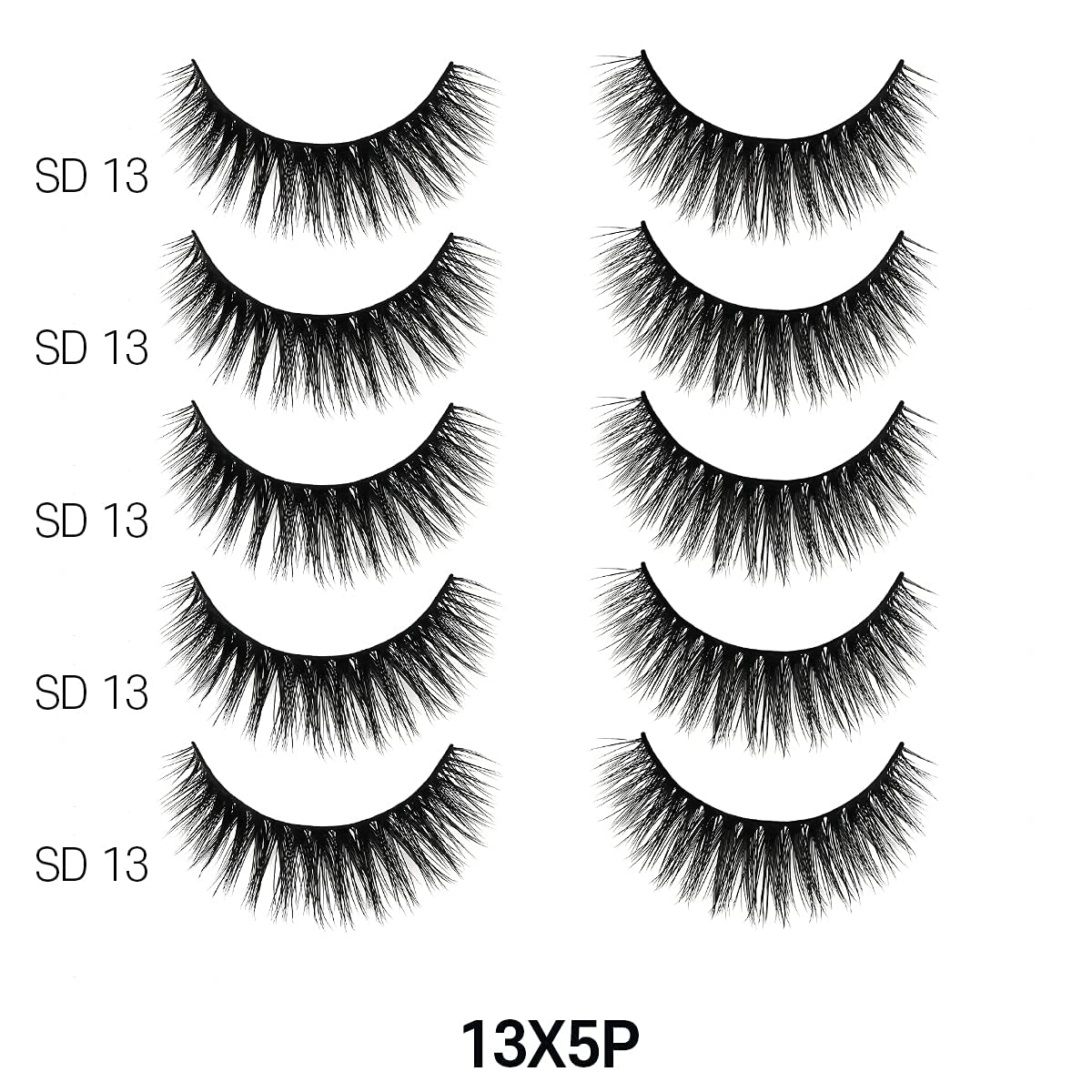 Close-up of knitted-style Laflare lashes for lightweight comfort.