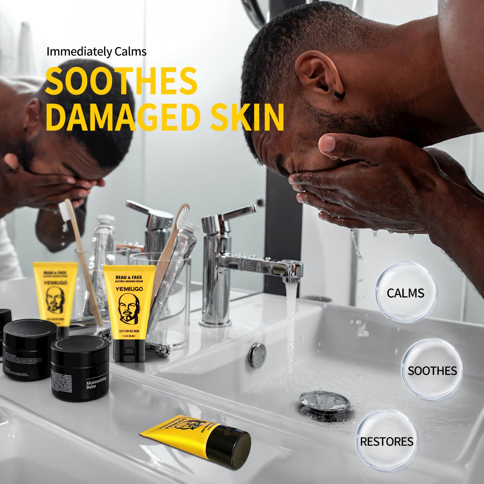 Lagogia shaving cream used on head, face and body for versatile shaving