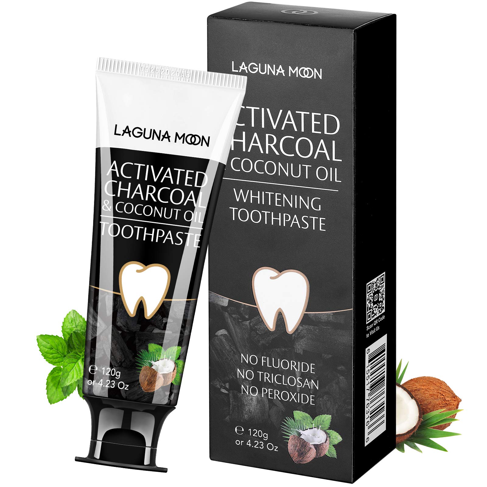 Toothbrush with Lagunamoon charcoal toothpaste