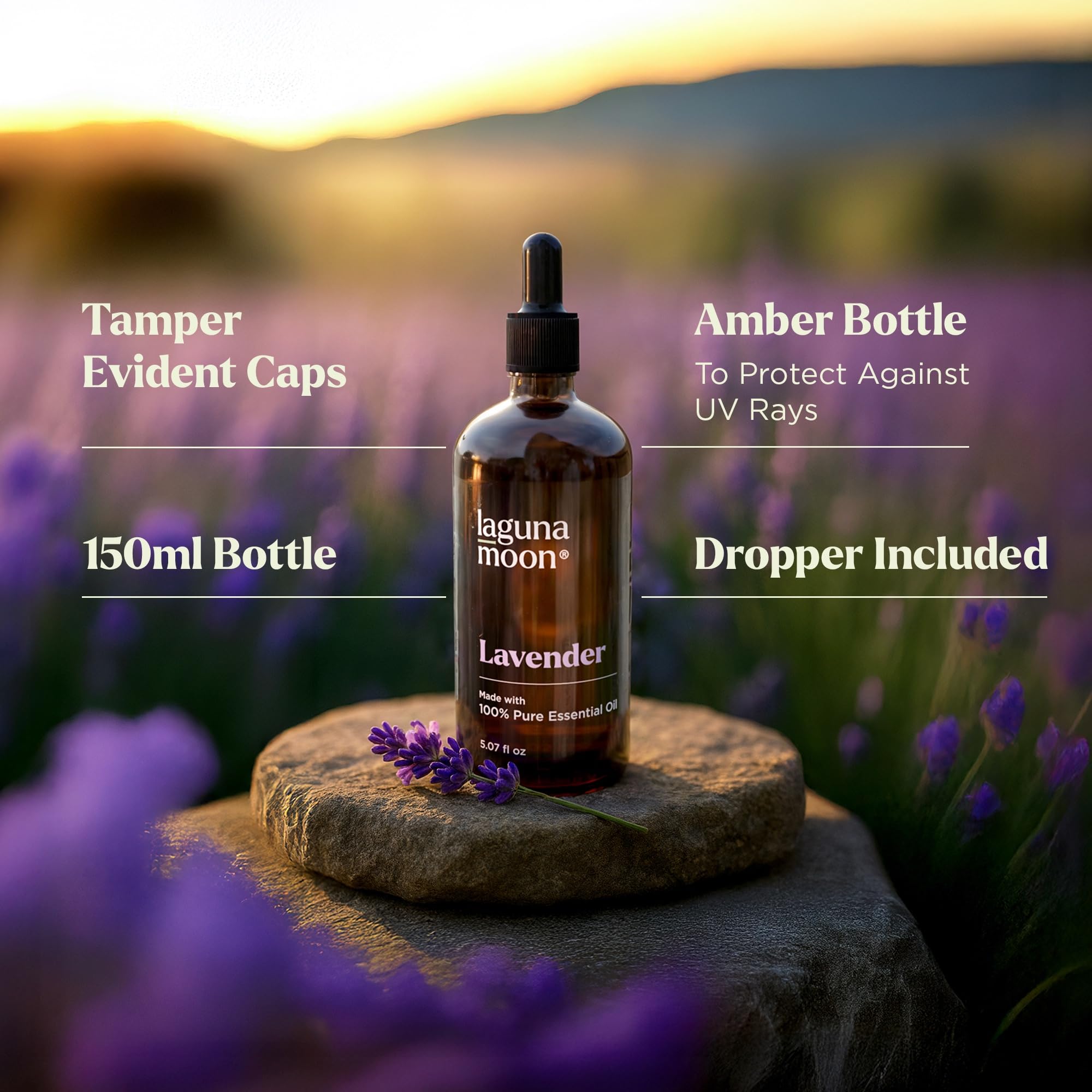 Lavender essential oil diffuser setup with Lagunamoon