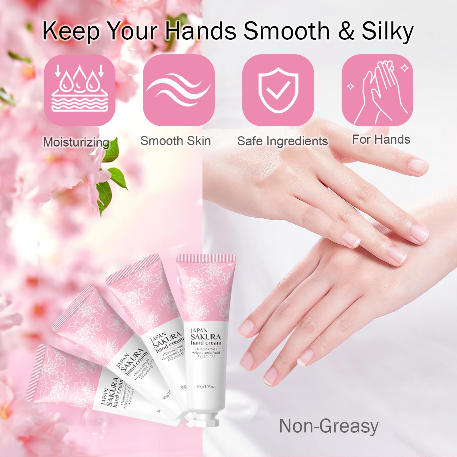 LAIKME 4-pack gift set with Sakura hand creams for thoughtful gifting.