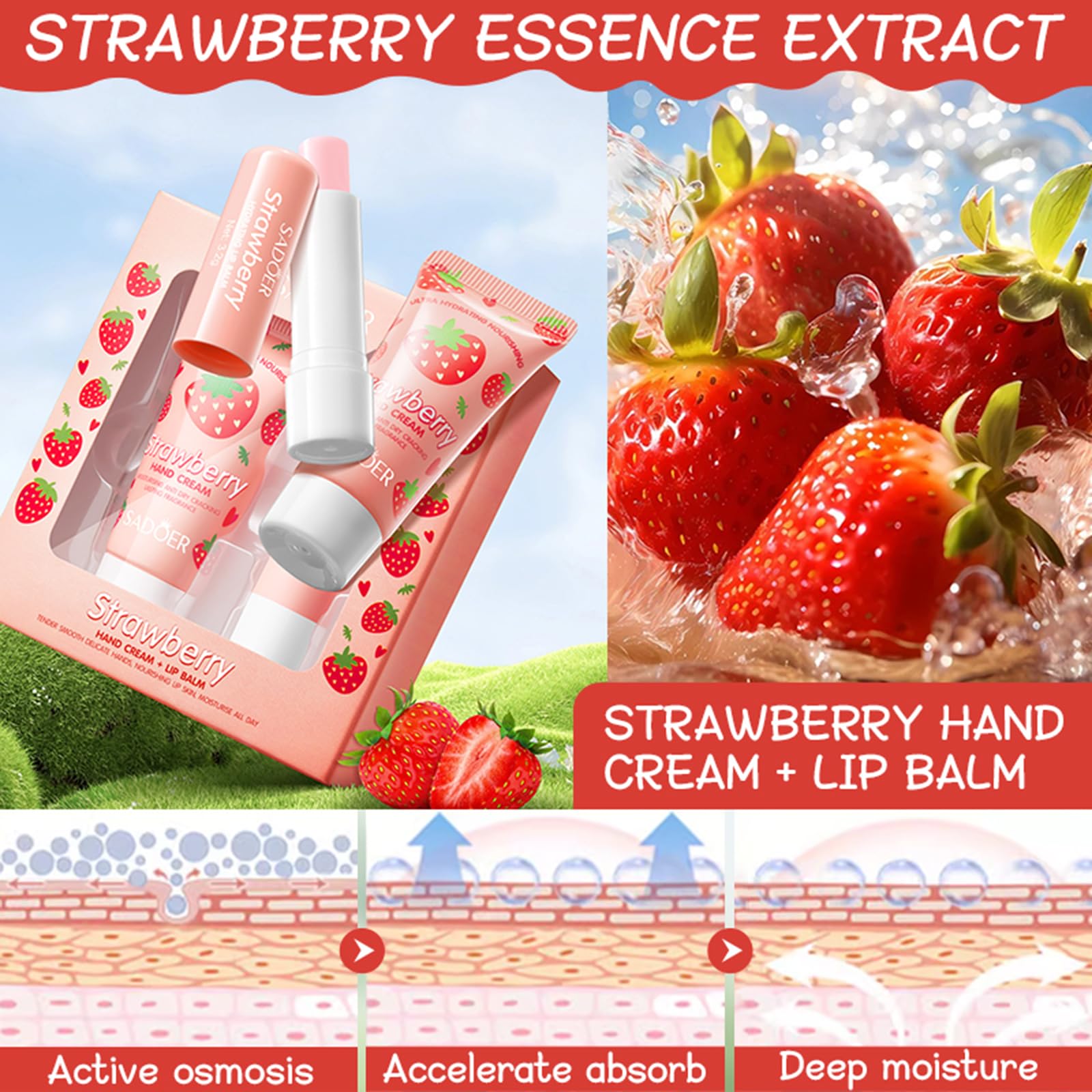 Bundle box shot of the LAIKME strawberry skincare duo