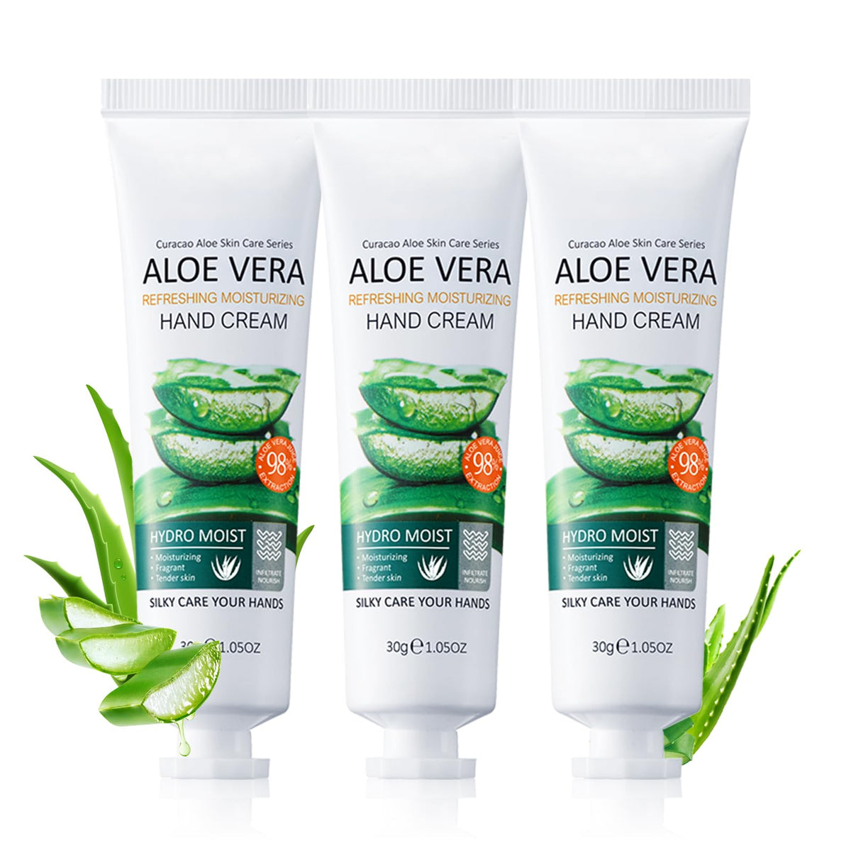 LAIKME aloe vera hand cream 3-pack on display for daily moisture