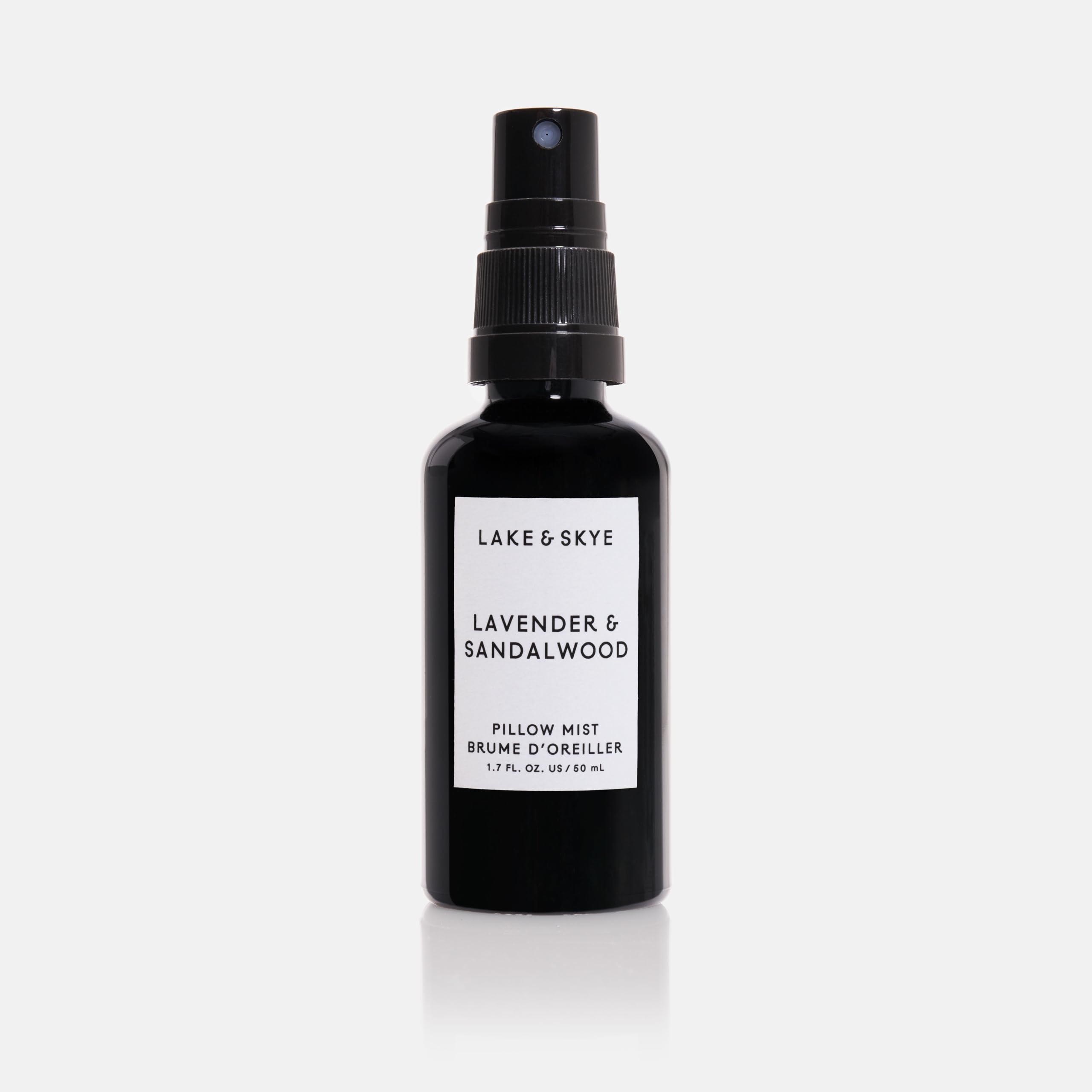 Lake & Skye Pillow Mist bottle releasing calming lavender-sandalwood scent