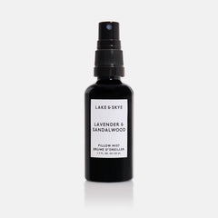 Lake & Skye Pillow Mist bottle releasing calming lavender-sandalwood scent
