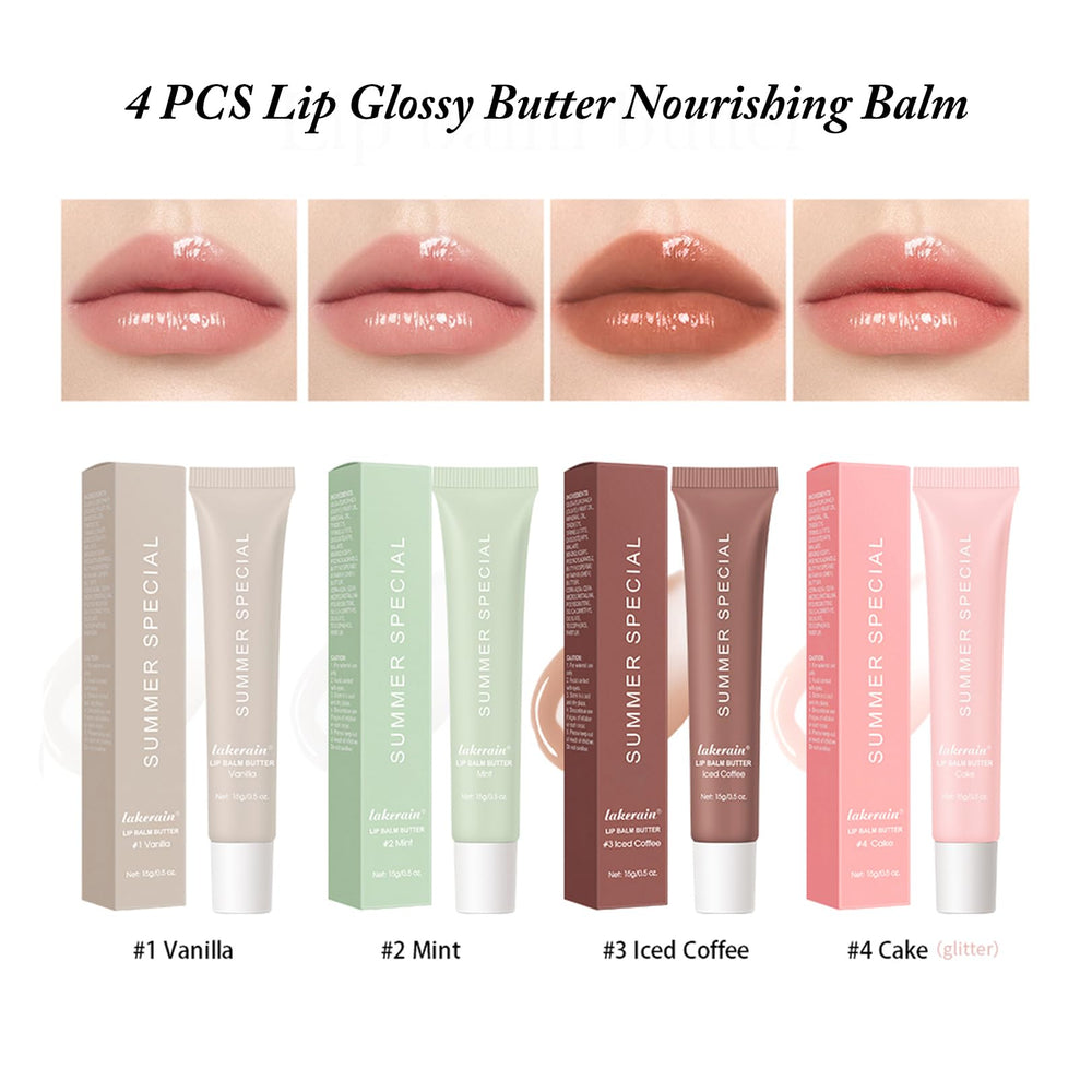 Lakerain 4-piece lip care set on display for everyday use.