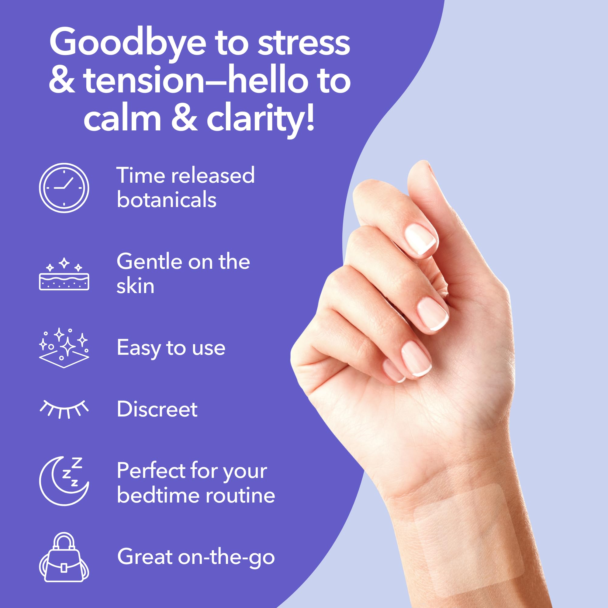 Patch applied discreetly to skin