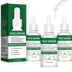 LAKIBOLE Hyaluronic Serum bottle close-up shows deep hydration and balanced skin