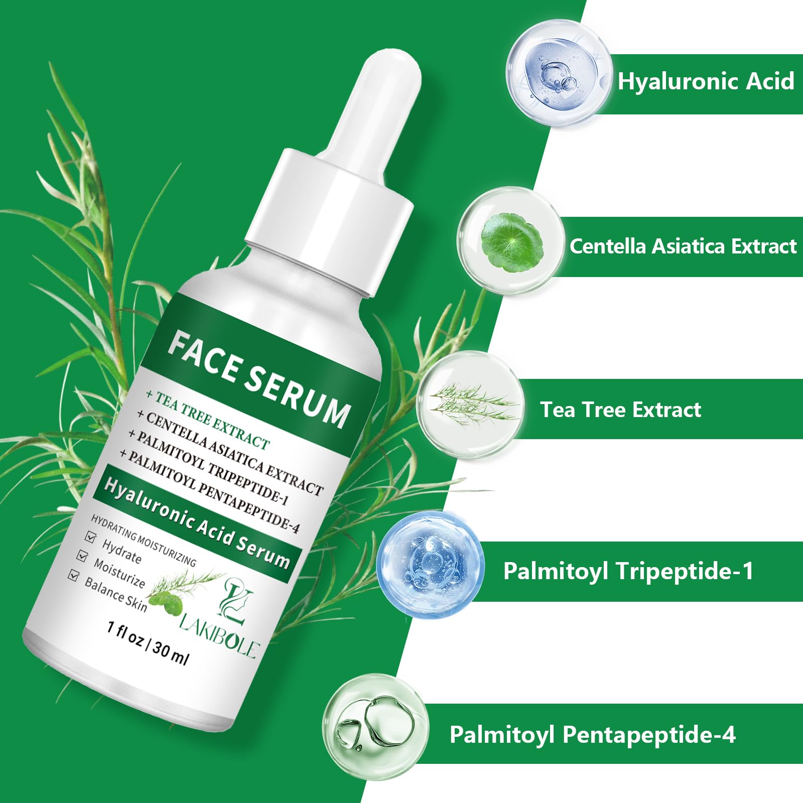 LAKIBOLE serum hydration close-up demonstrates moisture delivery for plump skin