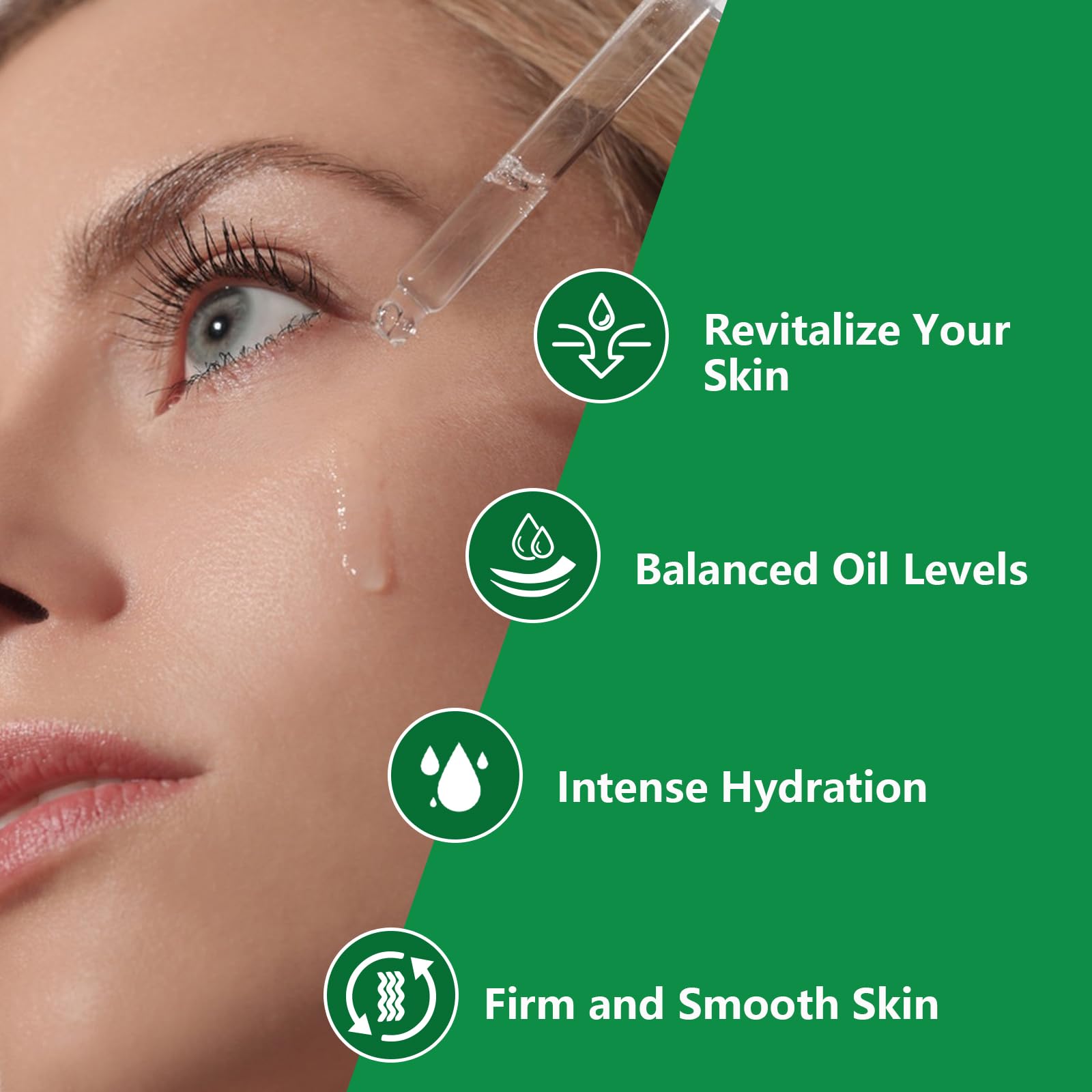 LAKIBOLE peptide firming close-up highlights smoother skin appearance