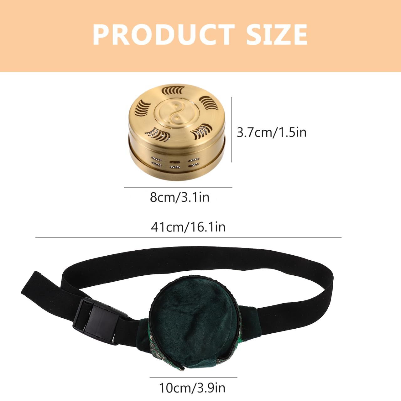 LALAFINA 2pc smokeless copper moxibustion box – angled view