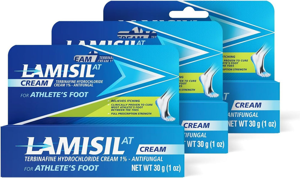 Lamisil 1 Week treatment tube ready for daily use, aiming for fast symptom relief.